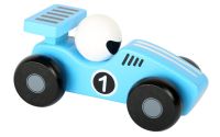 Dřevěné závodní autíčko modré