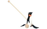 Tučňák na tyči - černobílý / natur tyč