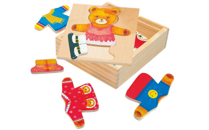 Bino - Puzzle - šatní skříň - medvědice
