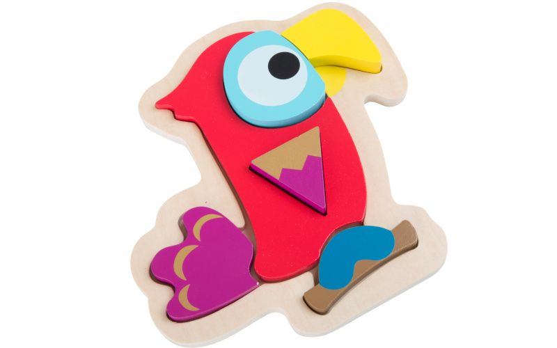 Dřevěné puzzle Papoušek