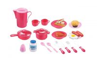 Dětské nádobí plastové růžové 39ks