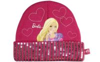 Zimní čepice Barbie s flitrovým lemem